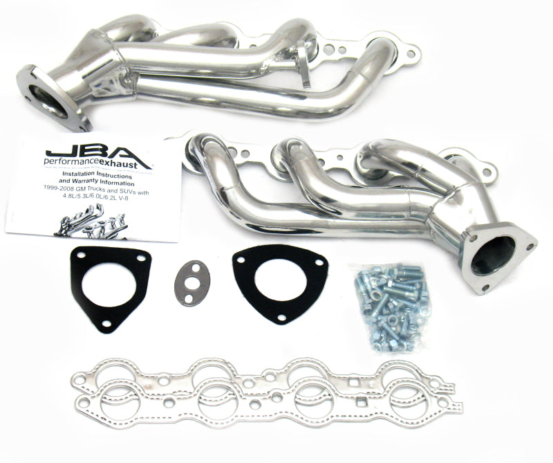 JBA 99-02 GM Truck 6.0L LS w/o A.I.R. w/EGR 1-5/8in Primary Silver Ctd Cat4Ward Header - DTX Performance