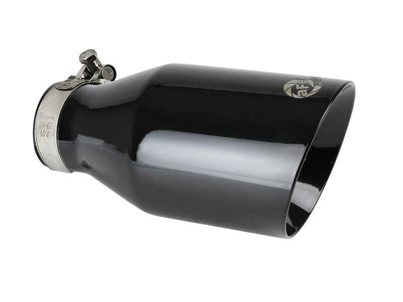 aFe MACH Force-Xp 409 SS Clamp-On Exhaust Tip 2.5in. Inlet / 4.5in. Outlet / 9in. L - Black - DTX Performance