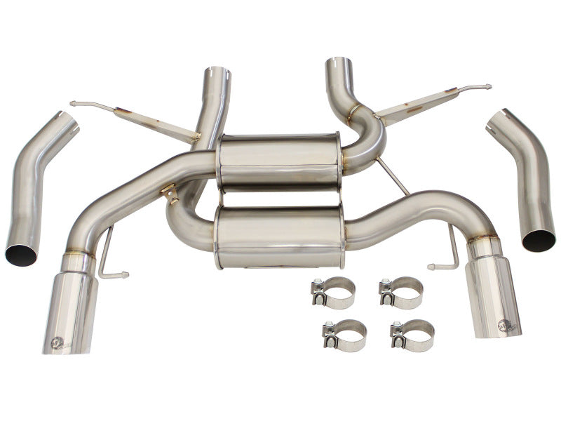 aFe MACHForce XP 2.5in Axle Back Stainless Exhaust w/ Polished Tips 07-13 BMW 335i 3.0L L6 (E90/92) - DTX Performance