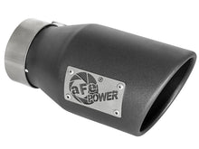 Load image into Gallery viewer, aFe MACH Force-Xp 3in 304 SS Metallic Black Exhaust Tip 3in In x 4-1/2in Out x 9in L Clamp-On Right - DTX Performance