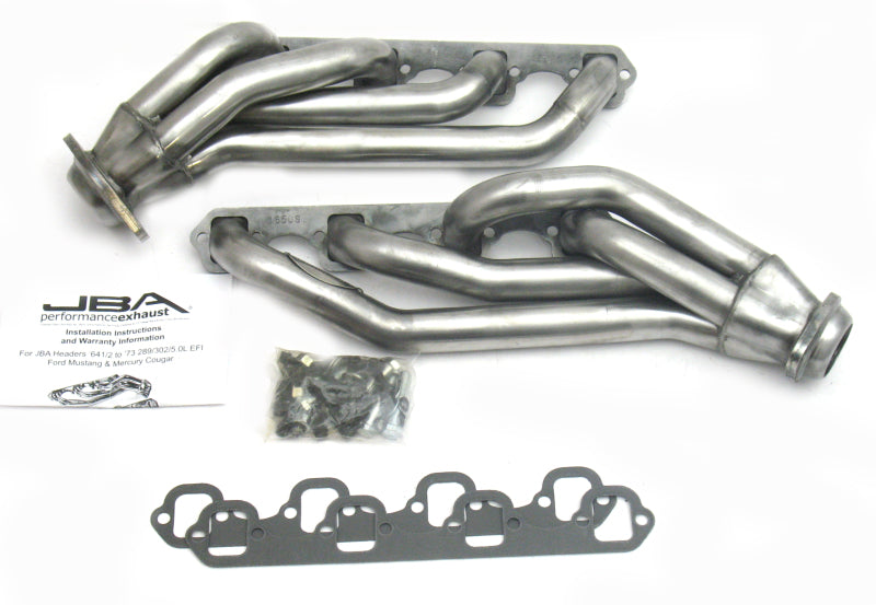 JBA 65-73 Ford Mustang 260-302 SBF 1-5/8in Primary Raw 409SS Mid Length Header - DTX Performance