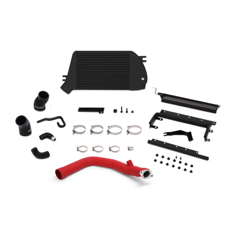 Mishimoto 2015 Subaru WRX Top-Mount Intercooler Kit - Powder Coated Black & Wrinkle Red Pipes - DTX Performance