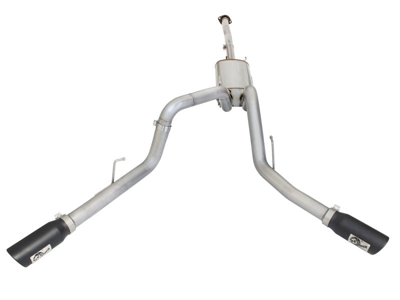 aFe MACHForce XP Exhaust 3in SS Dual Side Exit CB w/ Black Tips 2015 Ford F150 5.0L V8 CC/SB EC/LB - DTX Performance