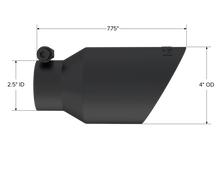 Load image into Gallery viewer, MBRP Universal 4in OD Dual Wall Angled 2.5in Inlet 8in Lgth Exhaust Tip - Black - DTX Performance