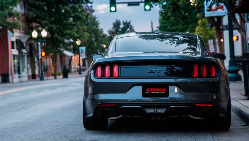 Corsa 2015 Ford Mustang GT 5.0 3in Cat Back Exhaust Black Dual Tips (Sport) - DTX Performance