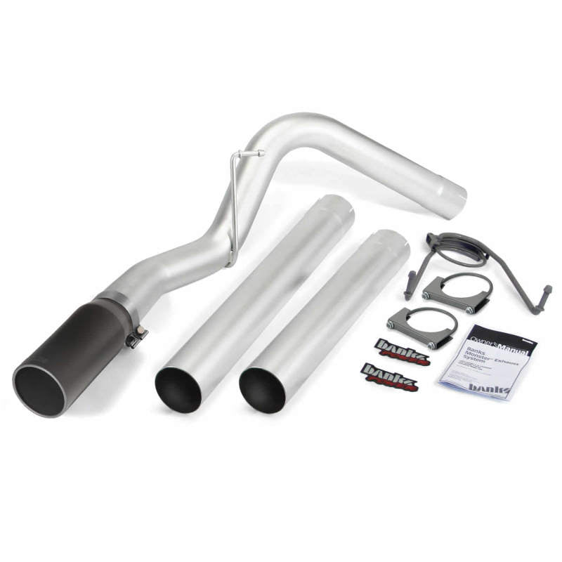 Banks Power 14-17 Ram 6.7L CCLB MCSB Monster Exhaust System - SS Single Exhaust w/ Black Tip - DTX Performance