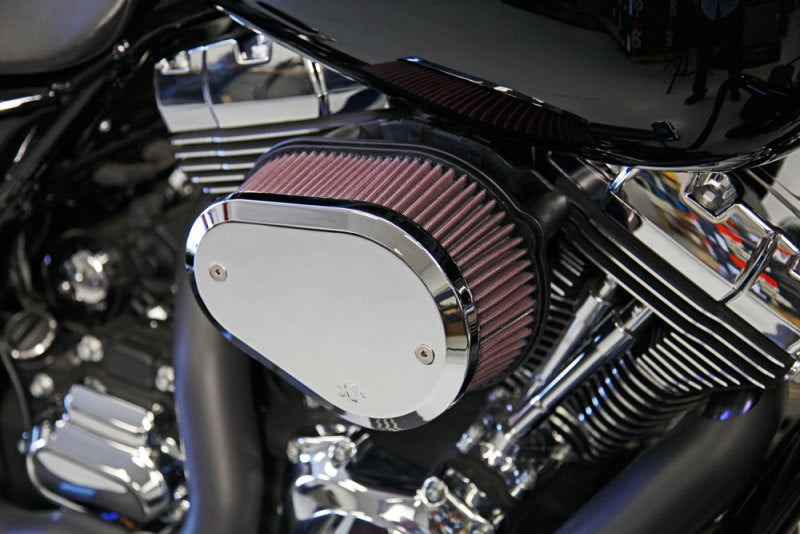 K&N 08-15 Harley Davidson Street Metal Intake System - Chrome - DTX Performance