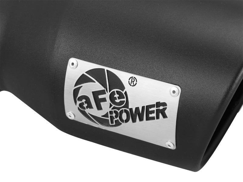 aFe Power Gas Exhaust Tip Black- 3 in In x 4.5 out X 9 in Long Bolt On (Black) - DTX Performance