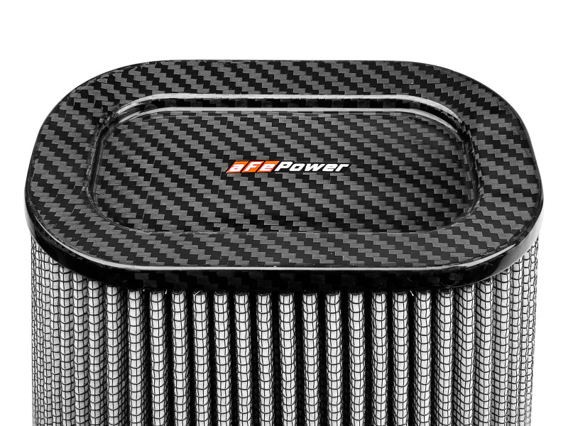 aFe MagnumFLOW Pro Dry S Air Filter (7.5x5.5in) F x (9x7in) B x (5.75x3.75in) T (Carbon) x 10in H - DTX Performance