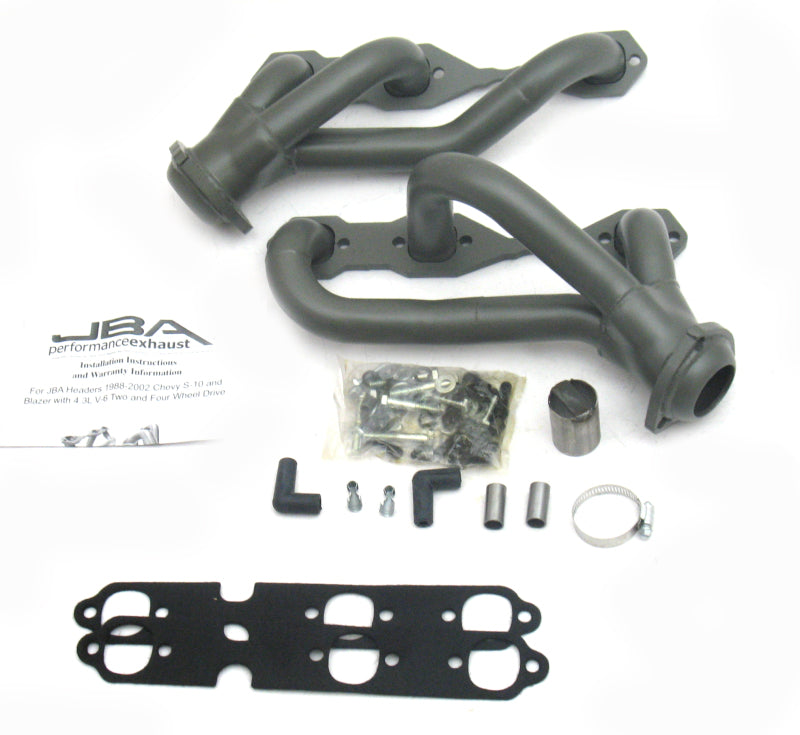 JBA 88-95 & 02-03 GM S-Truck 4.3L V6 4WD 1-1/2in Primary Ti Ctd Cat4Ward Header - DTX Performance