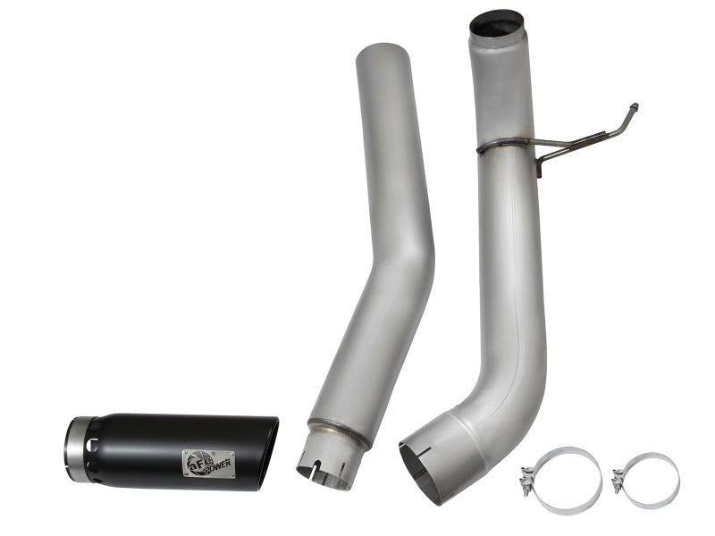 aFe Atlas Exhaust 5in DPF-Back Al Steel 2016 Nissan Titan XD V8-5.0L Black Tip - DTX Performance