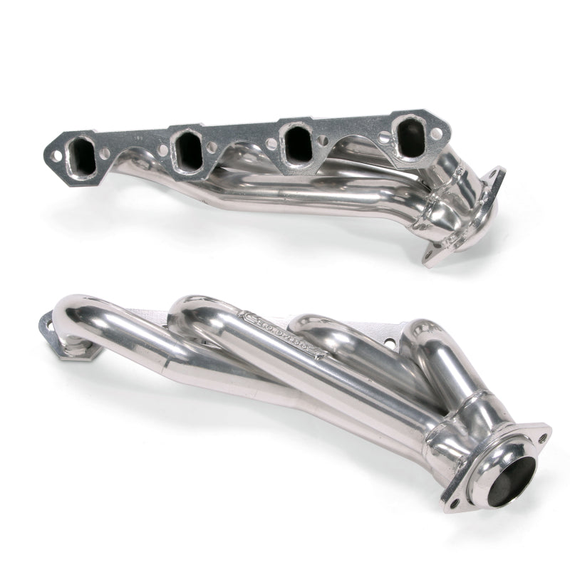 BBK 79-93 Mustang 351 Swap Shorty Unequal Length Exhaust Headers - 1-5/8 Silver Ceramic - DTX Performance