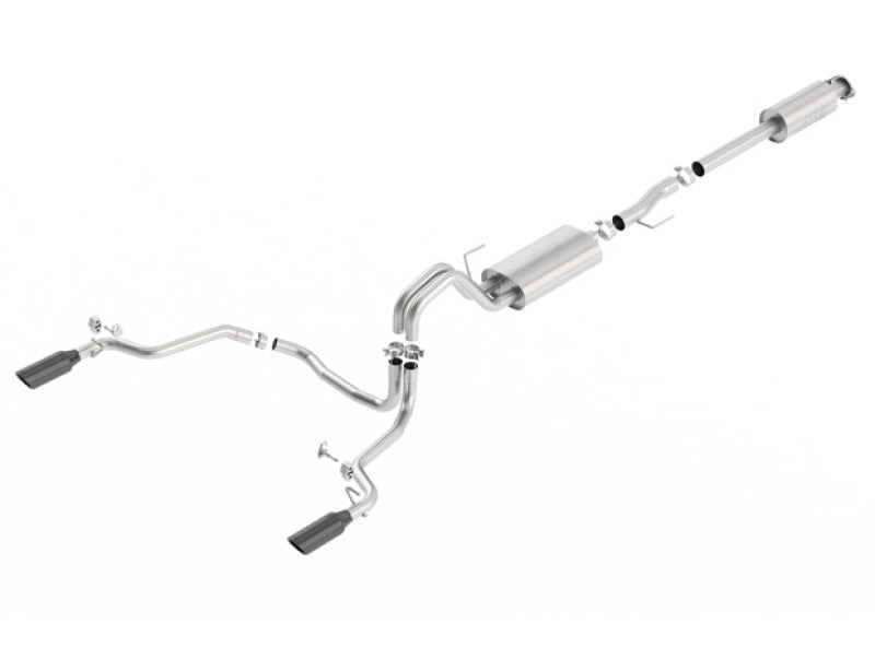 Borla 15-17 Ford F-150 2.7L/ 3.5L EcoBoost/ 5.0L V8 Rear Exit S-Type Catback Exhaust Black Chrome - DTX Performance