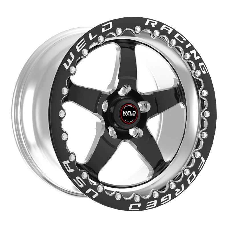 Weld S71 15x10.33 / 5x5 BP / 7.5in. BS Black Wheel (Low Pad) - Black Single Beadlock MT - DTX Performance