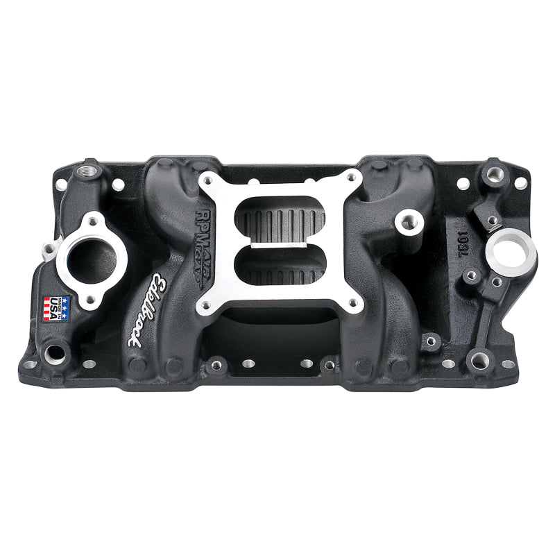 Edelbrock Intake Manifold RPM Air-Gap Small-Block Chevy 262-400 Black - DTX Performance