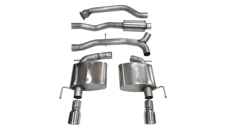 Corsa 13-14 Cadillac ATS Sedan 2.0L A/T Polished Sport Dual Rear Cat-Back Exhaust - DTX Performance