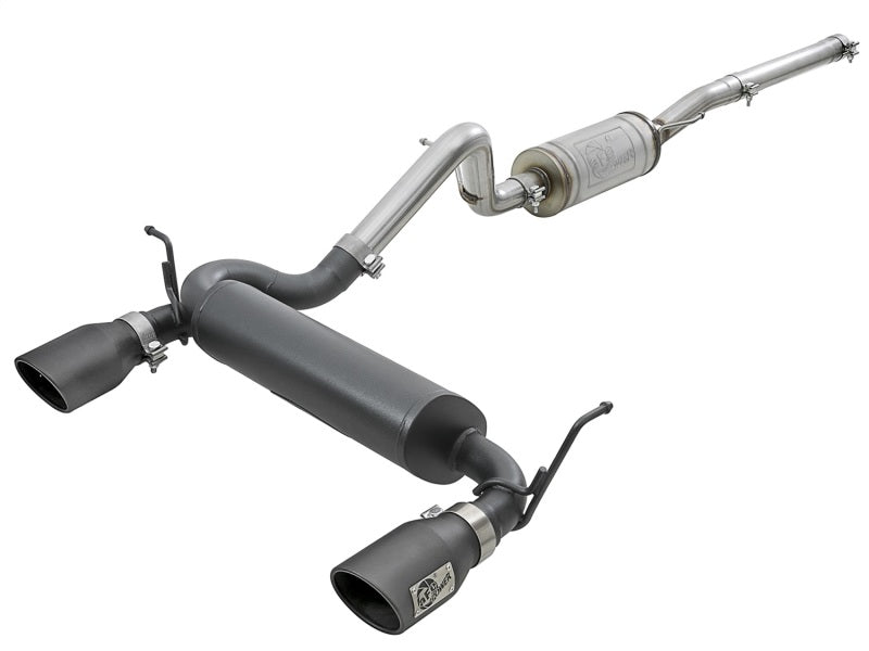 aFe Rebel Series 2.5in 409 SS Cat-Back Exhaust w/ Black Tips 2007+ Jeep Wrangler (JK) V6 3.6L/3.8L - DTX Performance