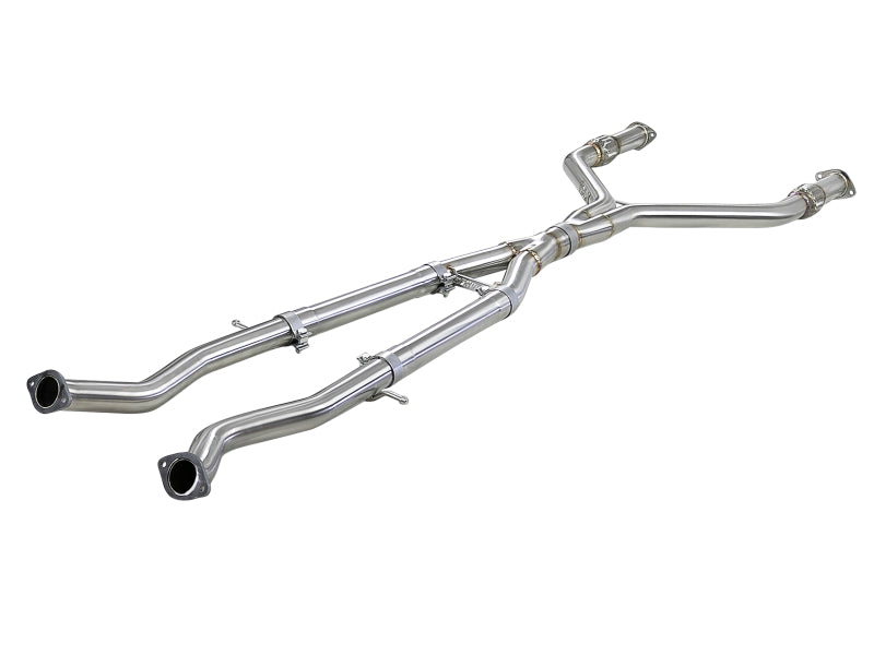 aFe Takeda 2.5in to 3in 304 SS Y-Pipe Exhaust System 16-18 Infiniti Q50/Q60 V6-3.0L (tt) - DTX Performance