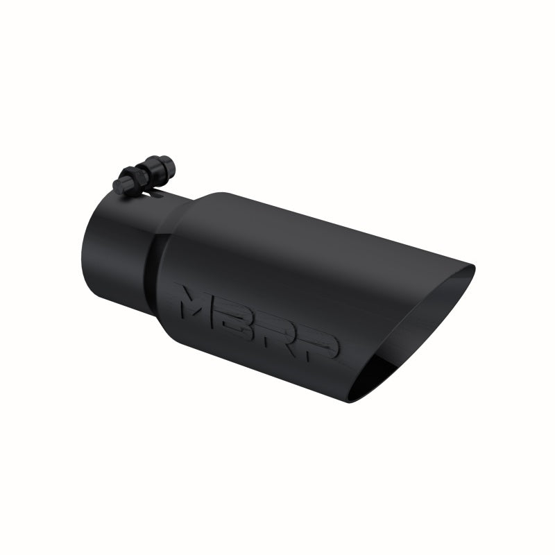 MBRP Universal Tip 4in OD 3in Inlet 10in Length Dual Wall Angled End Black - DTX Performance