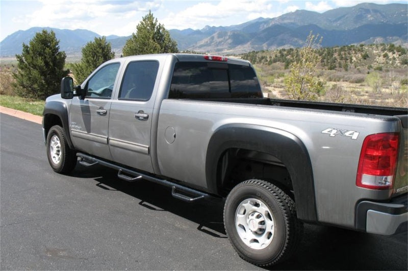 N-Fab Nerf Step 07-10 Chevy-GMC 2500/3500 Crew Cab 8ft Bed - Gloss Black - Bed Access - 3in - DTX Performance