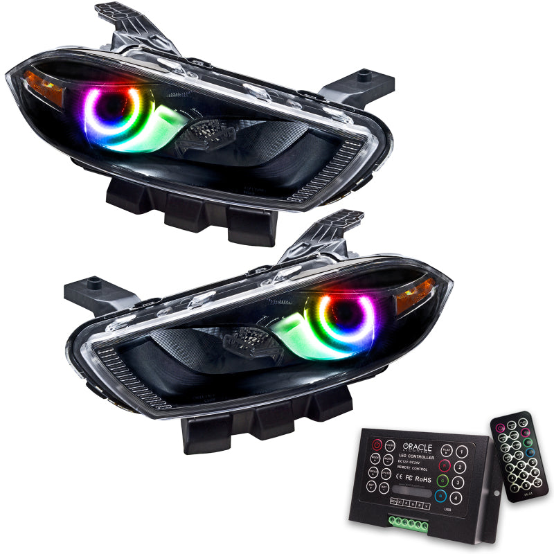 Oracle 13-14 Dodge Dart (HID Style) SMD HL - Black - ColorSHIFT w/ 2.0 Controller - DTX Performance