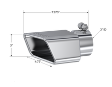 Load image into Gallery viewer, MBRP Universal Tip 4.50in x 2.75in ID Rectangle Angled Cut 3in OD Inlet 7in Lgth T304 Passenger Side - DTX Performance