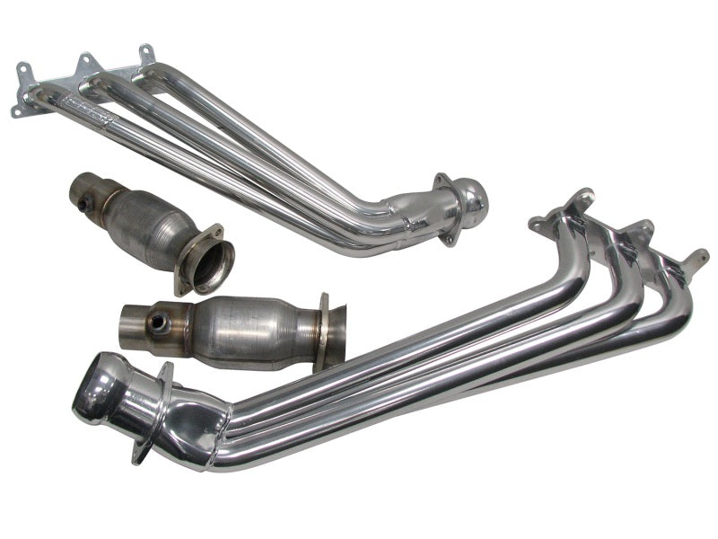 BBK 10-11 Camaro V6 Long Tube Exhaust Headers With Converters - 1-5/8 Silver Ceramic - DTX Performance