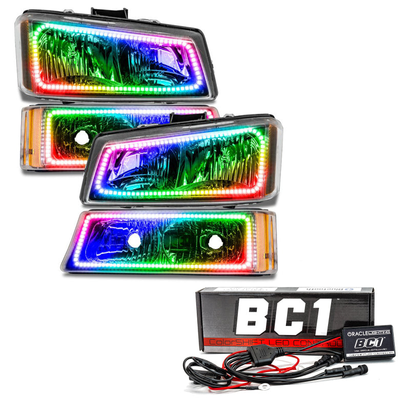 Oracle 03-06 Chevy Silverado Pre-Assembled Headlights w/Parking Lights- ColorSHIFT w/ BC1 Controller - DTX Performance