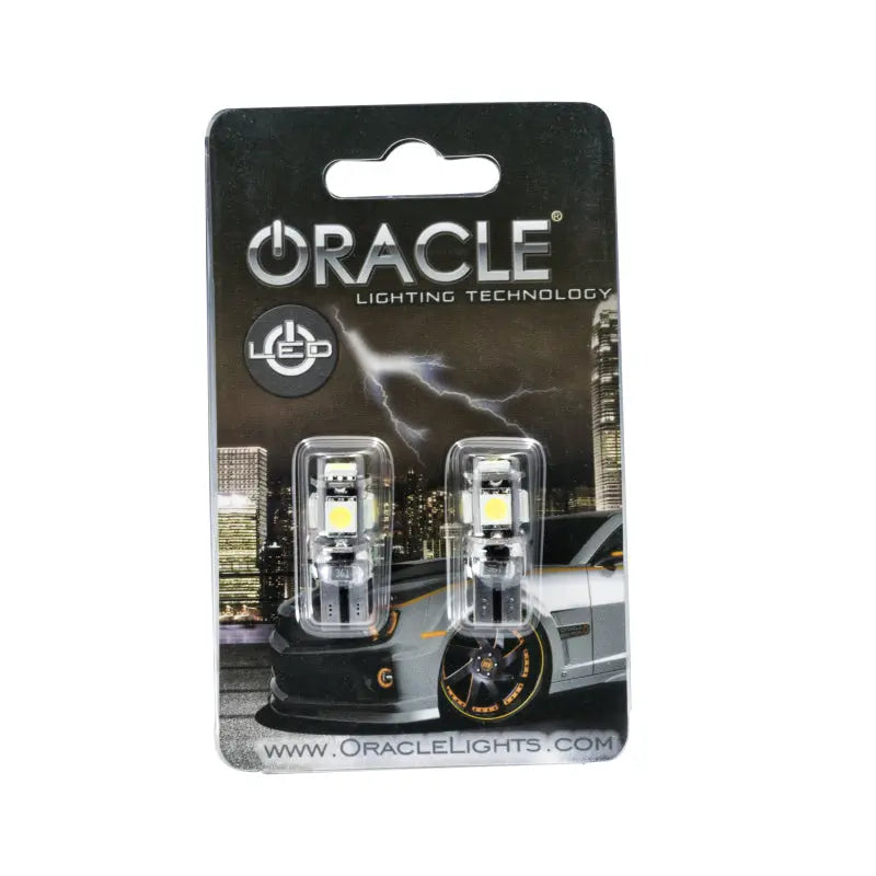 Oracle T10 5 LED 3 Chip SMD Bulbs (Pair) - Cool White - DTX Performance