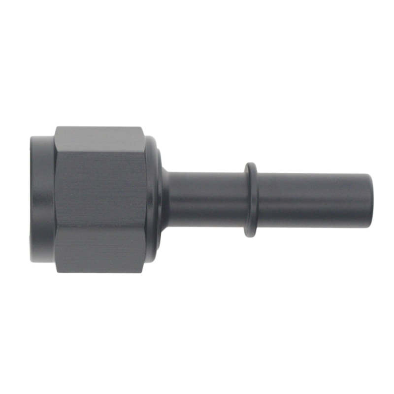 DeatschWerks 8AN Female Flare Swivel to 3/8in Male EFI Quick Disconnect - Anodized Matte Black - DTX Performance