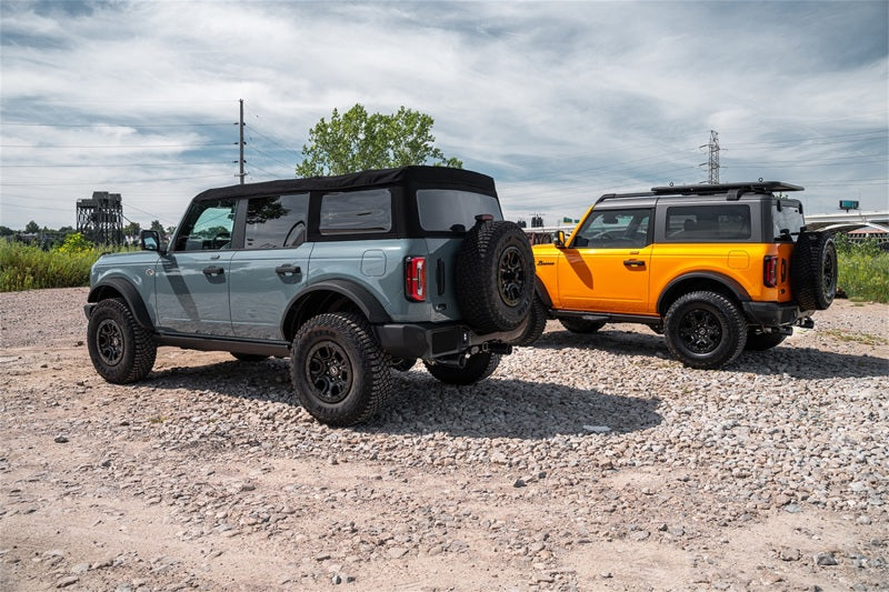 Corsa 21-22 Ford Bronco 2.3L 4-Door 2.75in Cat-Back Dual Rear Exhaust w/ 4in Straight-Cut Black Tips - DTX Performance