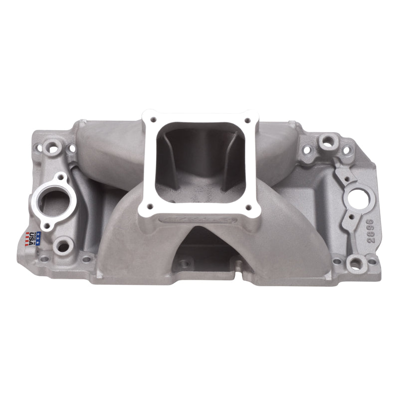 Edelbrock Manifold BBC Short Deck Super Victor 565 Conventional Rect Port Heads - DTX Performance