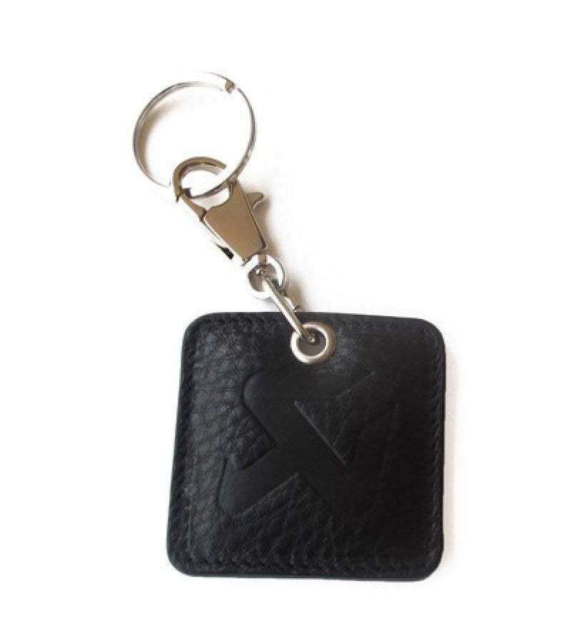 Akrapovic Square Leather Keychain - black - DTX Performance