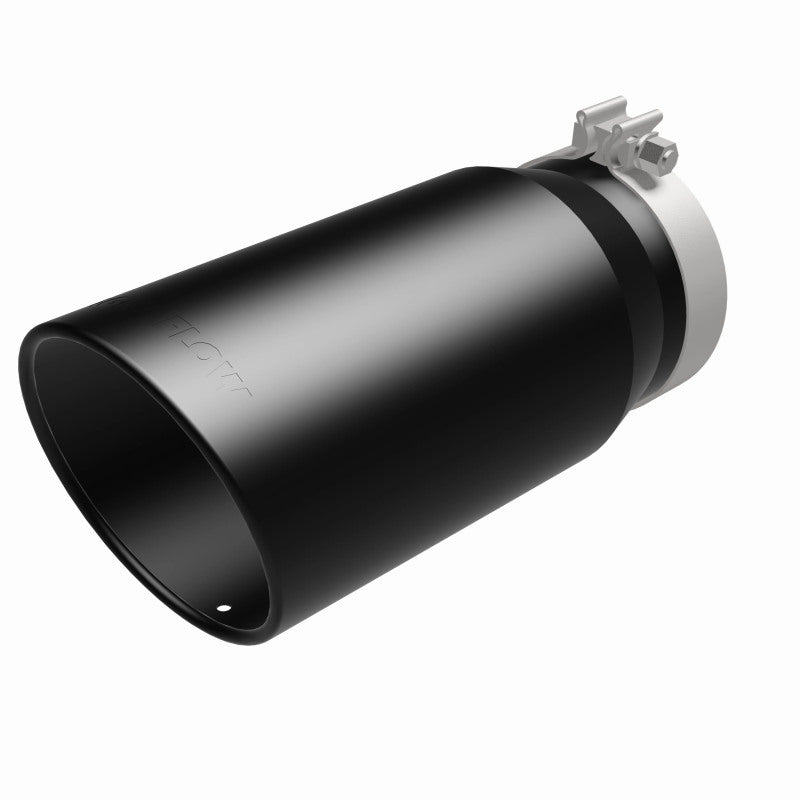 MagnaFlow Tip Stainless Black Coated Single Wall Round Single Outlet 6in Dia 5in Inlet 13in L - DTX Performance