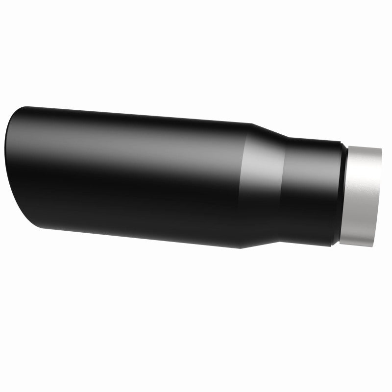 MagnaFlow Tip Stainless Black Coated Single Wall Round Single Outlet 5in Dia 3.5in Inlet 14.5in L - DTX Performance