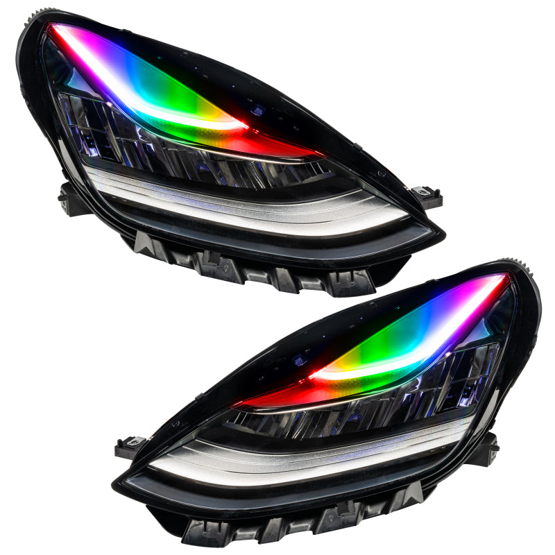 Oracle 17-21 Tesla Model 3 Headlight DRL Upgrade Kit - ColorSHIFT w/ BC1 Controller - DTX Performance