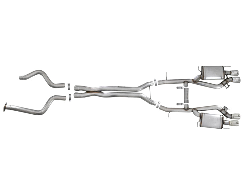 aFe MACHForce XP 3in 304 SS Cat-Back Dual Mode Exhaust w/ Polished Tips 16-17 Cadillac ATS-V V6-3.6L - DTX Performance