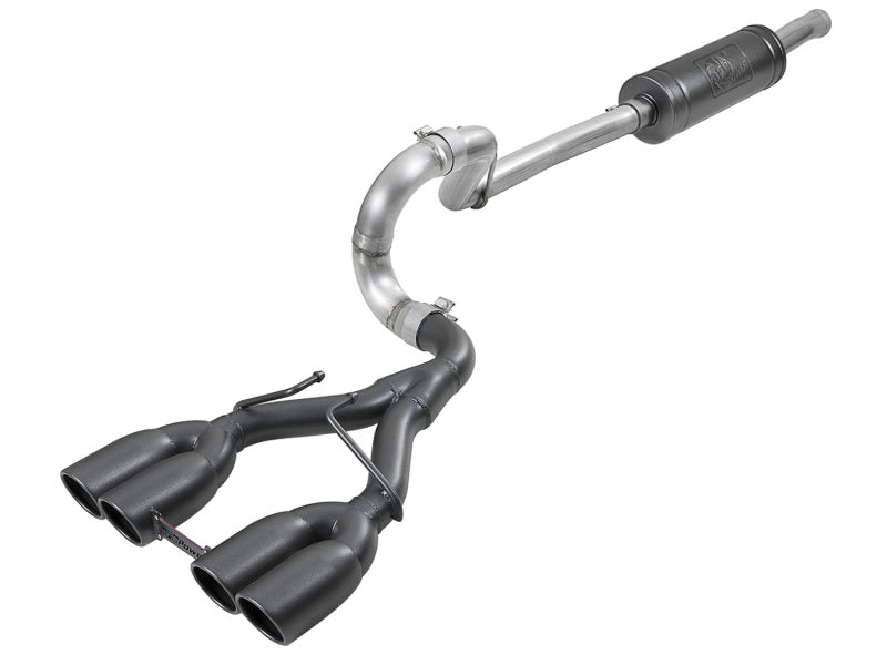 aFe Rebel Series 2.5in. 304 SS C/B Exhaust System 2018 Jeep Wrangler (JL) V6-3.6L - Black Tip - DTX Performance