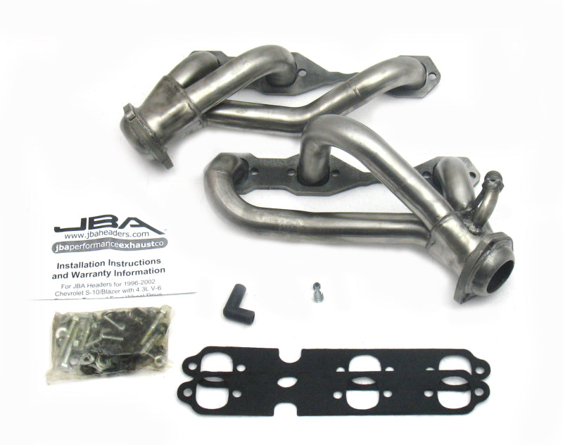 JBA 96-01 GM S Truck 4.3L V6 w/o A.I.R. Injection 1-1/2in Primary Raw 409SS Cat4Ward Header - DTX Performance