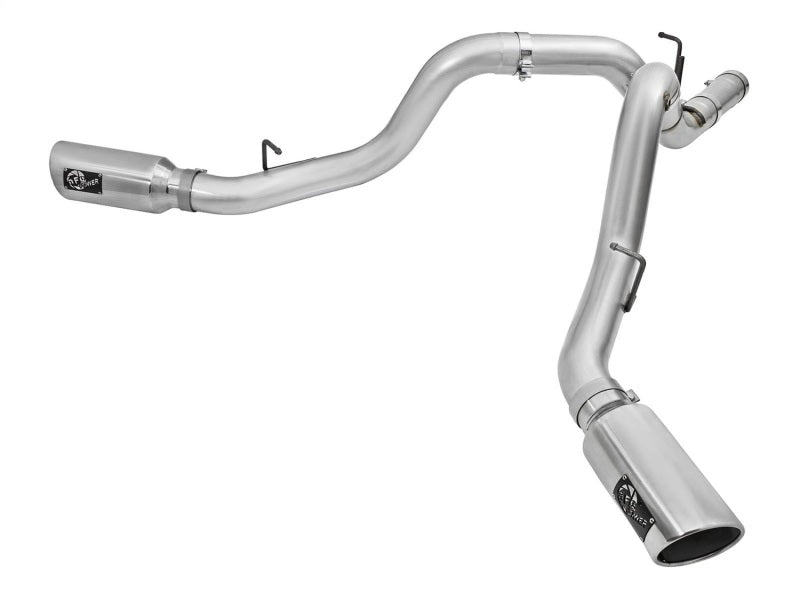 aFe Atlas Exhaust 4in Dual DPF-Back Al Steel w/ Pol Tips 16-17 GM Diesel Truck V8-6.6L (td) LML - DTX Performance