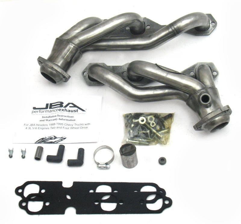 JBA 88-95 GM Truck 4.3L V6 w/o A.I.R. Injection 1-1/2in Primary Raw 409SS Cat4Ward Header - DTX Performance