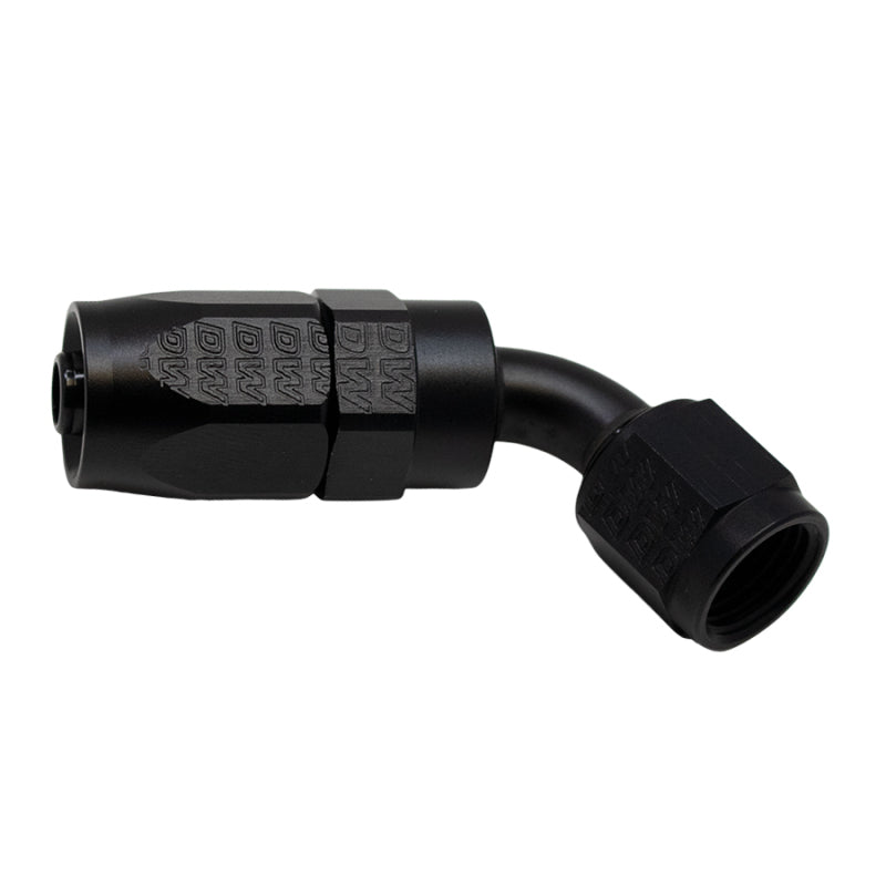 DeatschWerks 6 AN Female Flare Swivel 60-Degree Hose End CPE - Anodized Matte Black - DTX Performance