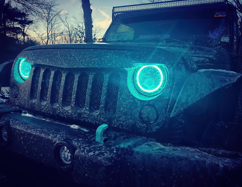 Oracle 7in High Powered LED Headlights - Black Bezel - ColorSHIFT No Controller - DTX Performance