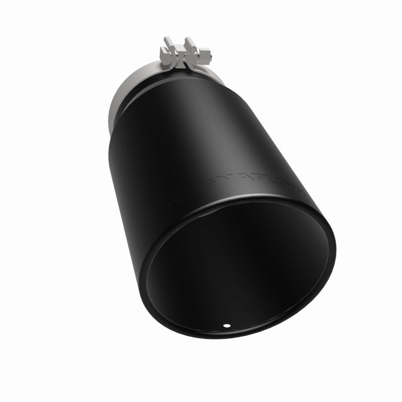 MagnaFlow Tip Stainless Black Coated Single Wall Round Single Outlet 6in Dia 5in Inlet 13in L - DTX Performance