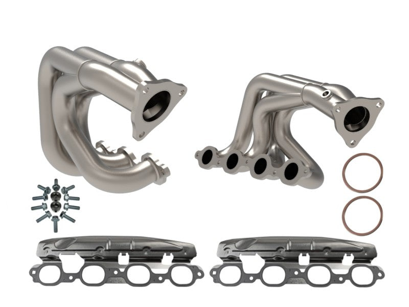 aFe Twisted 304SS Header 2020 Chevy Corvette (C8) 6.2L V8 - Titanium Ceramic Coated - DTX Performance