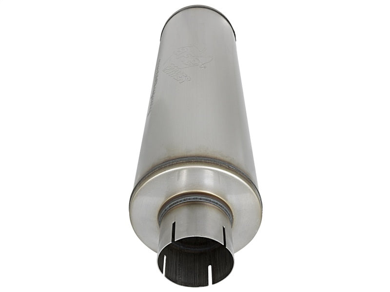 aFe MACH Force-Xp 409 SS Muffler 3-1/2in ID Center/Center x 7in Dia x 24in L - Round Body - DTX Performance