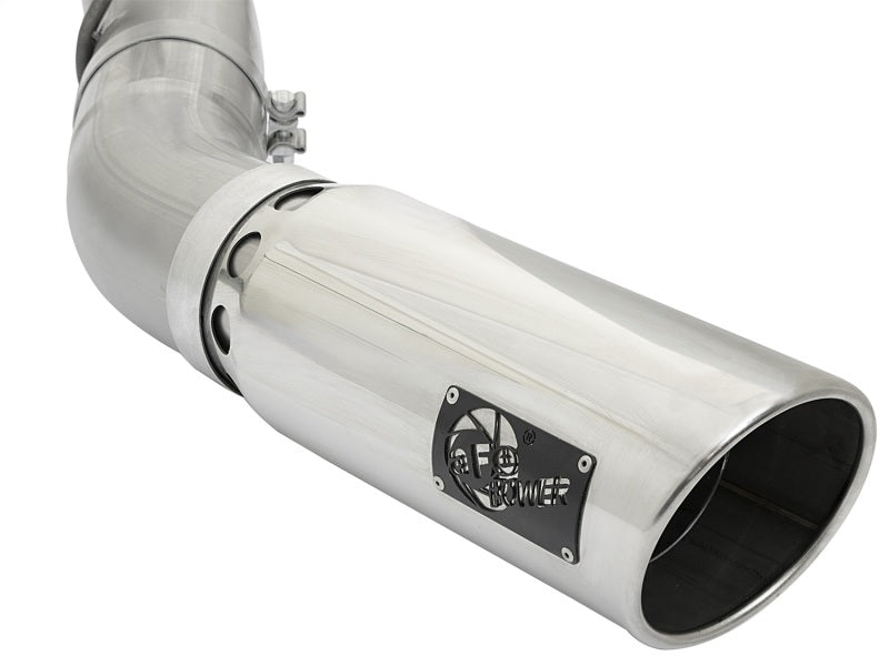 aFe ATLAS 5in DPF-Back Aluminized Steel Exhaust System w/Polished Tips 2017 GM Duramax 6.6L (td) L5P - DTX Performance