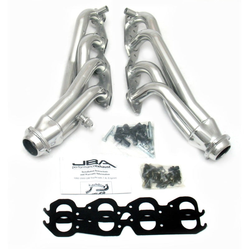 JBA 96-00 GM Truck 7.4L Voretc w/EGR & A.I.R. 1-3/4in Primary Silver Ctd Cat4Ward Header - DTX Performance