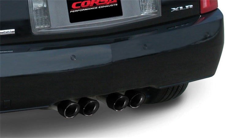 Corsa 04-08 Cadillac XLR 4.6L 25in Cat-Back Dual Rear w Twin 35in Black Pro-Series Tips - DTX Performance