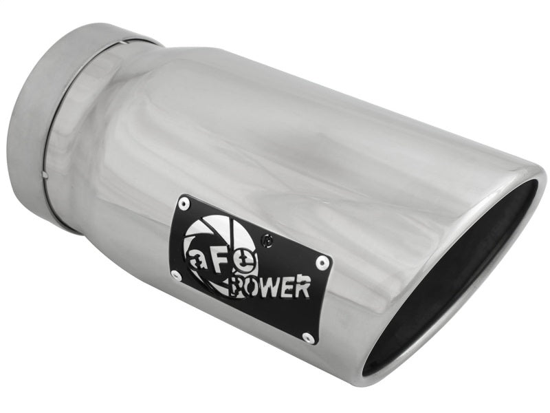 aFe Diesel Exhaust Tip Bolt On Polished 5in Inlet x 6in Outlet x 12in Long - DTX Performance